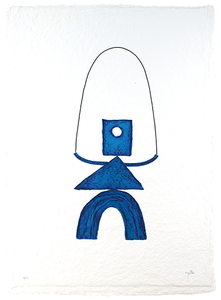 【中文】藍色躍動 【原文】SALTANDO CABEZA AZUL CUADRADA 【尺寸】90x65cm